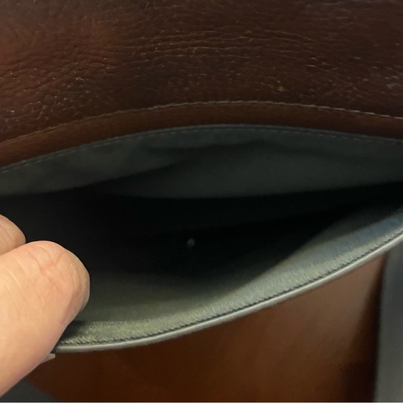 Fossil Leather Messenger Bag Crossbody Bag Purse Dark Brown - Picture 8 of 10